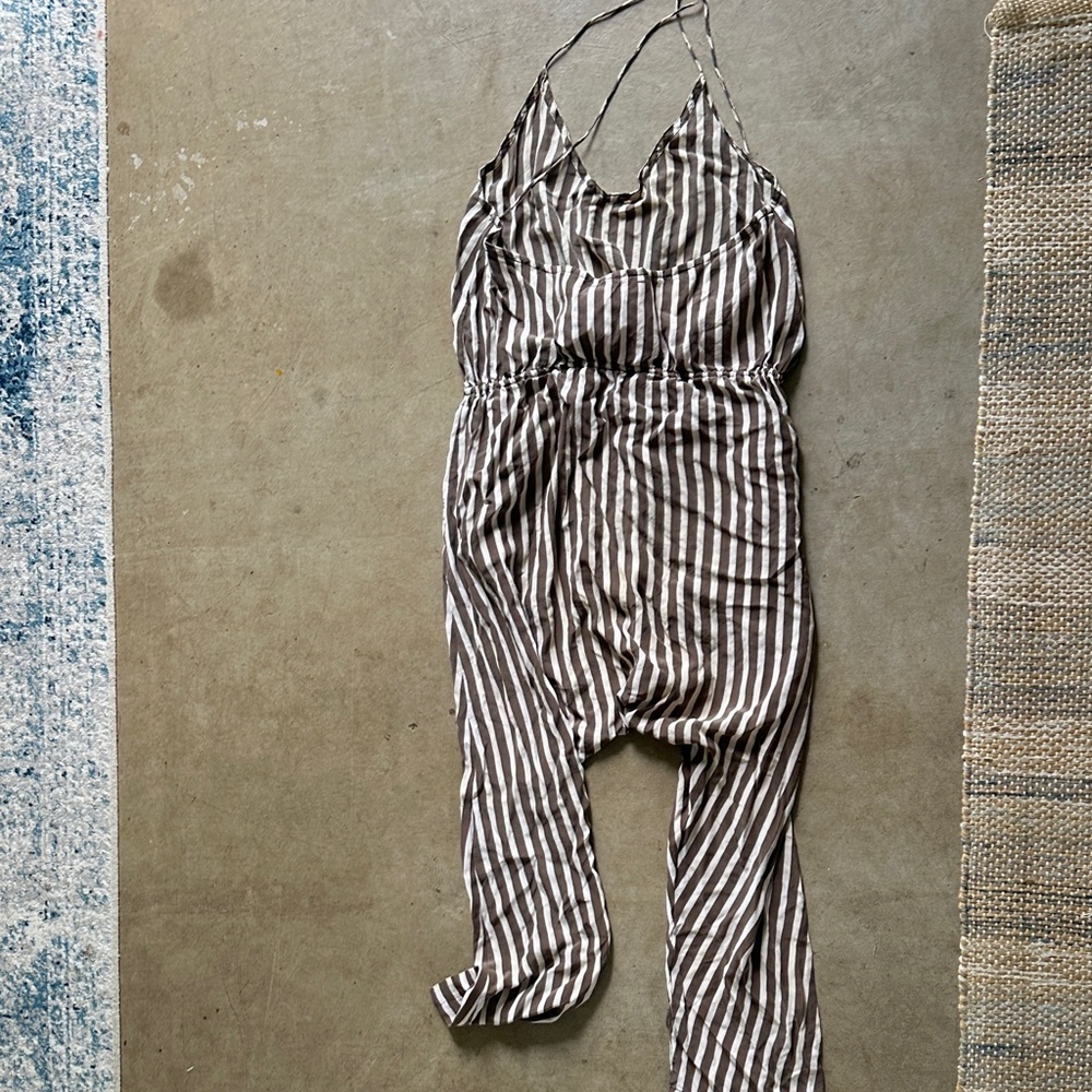 Acacia - Striped Jumpsuit in brown and cream striped - Picture 6 of 6